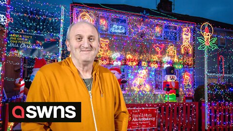 Christmas enthusiast decorates house with 13,000 lights to "put a smile on people's faces"