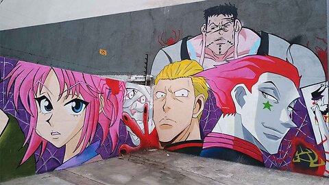 MundoRoms - ArteCalleMR - Mural de Hunter x Hunter - Santiago Centro