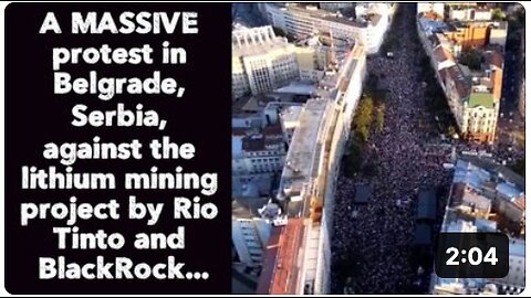 A MASSIVE protest in Belgrade, Serbia, against the lithium mining project.