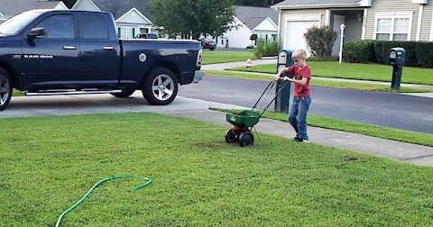 8-Year-Old Collects Food For People In Need By Mowing Lawns