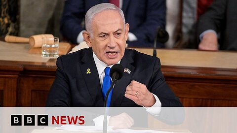 Benjamin Netanyahu defends Gaza war as protesters rally outside US Congress | BBC News| N-Now ✅