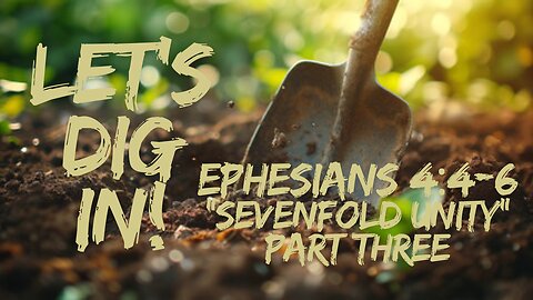 Ephesians 4:4-6 "Sevenfold Unity Part Three" 9/1/24