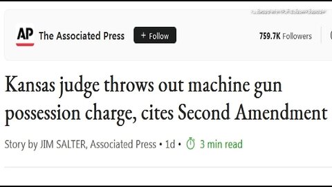 ARTICLE ONLY>A Kansas Federal judge throws out machine gun possession charge, cites Second Amendment