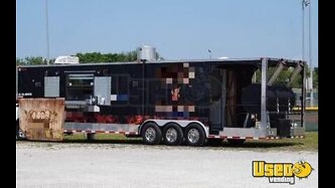 2013 8.5' x 36' Freedom BBQ & Kitchen Food Concession Trailer w/ Porch and Bathroom for Sale