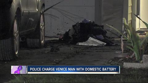 Venice Police find car engulfed in flames after arresting man accused of domestic battery