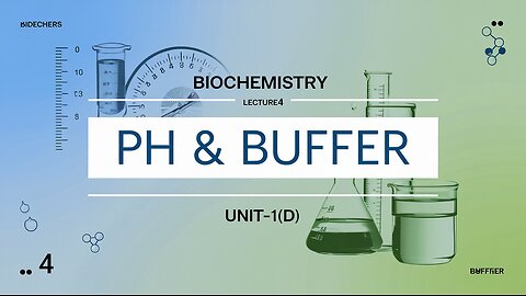 pH and Buffer Lecture 4 (UNIT-1D)