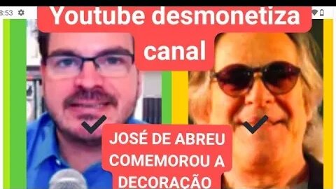 José de Abreu comemora após Rodrigo Constantino bolsonarista perder a monetização pelo YouTube