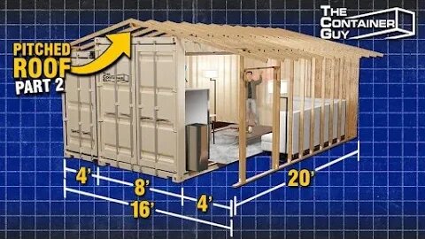 PART 2! - Join Two Shipping Containers Using NO WELD Brackets | Pitched Roof For Home Or Garage