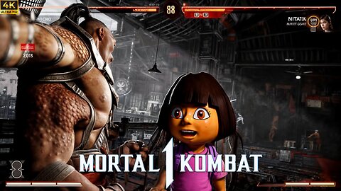 Dora vs. Geras extreme fatality in Mortal Kombat 1