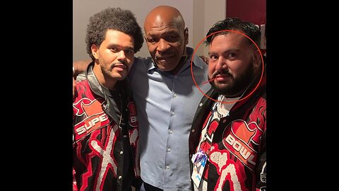 Mike Tyson when he met the Weeknd at Super Bowl LIV