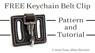 leather Key Ring Belt Clip, FREE leather Pattern