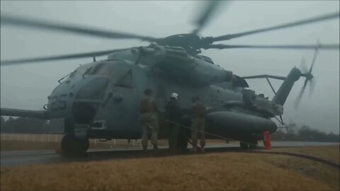 Marine CH-53E Super Stallions Refuel at a FARP - Resolute Dragon 21