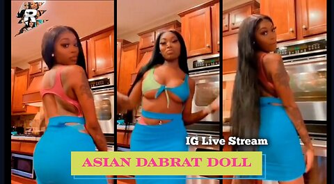 Asian Dabrat Doll twerking in dress