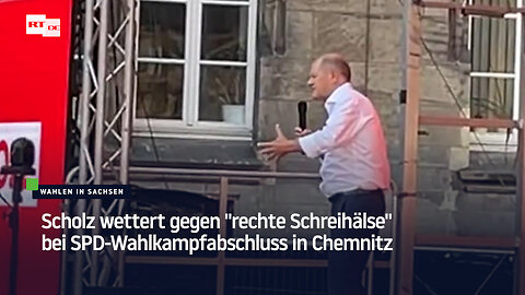 Scholz wettert gegen "rechte Schreihälse" bei SPD-Wahlkampfabschluss in Chemnitz