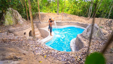 🏡🌿 Epic Underground Pool House: Built with Ancient Skills! 🛠️💧