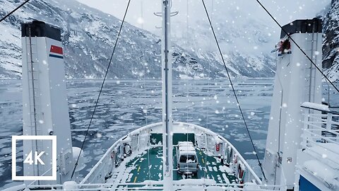 Relaxing Winter Ride in the Geirangerfjord, Norway | Sounds for Sleep and Study ASMR