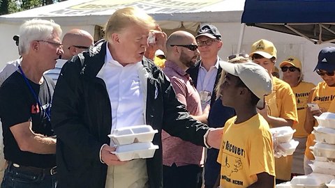 Trump Visits Storm-Damaged Areas In The Carolinas