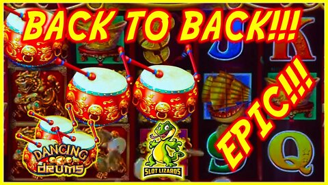 AWESOME BACK TO BACK HUGE BONUS WINS! Dancing Drums Slot LIVESTREAM HIGHLIGHT