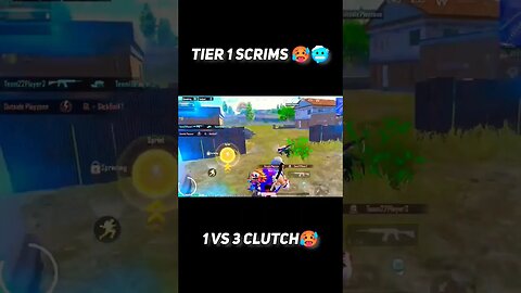 TIER 1 SCRIMS 1 VS 3 CLUTCH 🥵🥶 #bgmi #viralshort #viral #1vs3clutch #tier1scrims #scrims #bgmiscrims