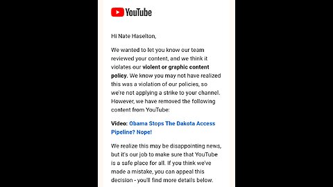 Removed From Youtube Obama Stops the DAPL? Nope!