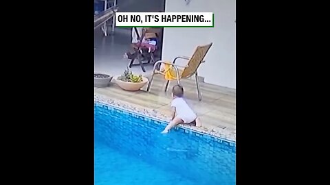 Can Dad Save the Baby in the Pool #viralclips #viralvideos #trending