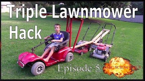 Triple Lawnmower Go-Kart Hack - MacScienceGuy Episode 5 - Macgyver- Make Science Fun