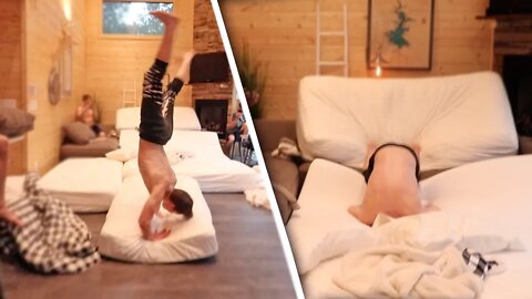 INDOOR DOUBLE BACKFLIP FAIL!