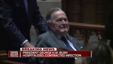 Former President George H. W. Bush hospitalized day after he buried his wife