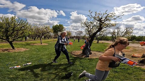 Huge OUTDOOR Nerf WAR!!! Kids v Adults no MEARCY for ANYONE.