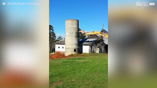 Demolição de silo acaba muito mal!