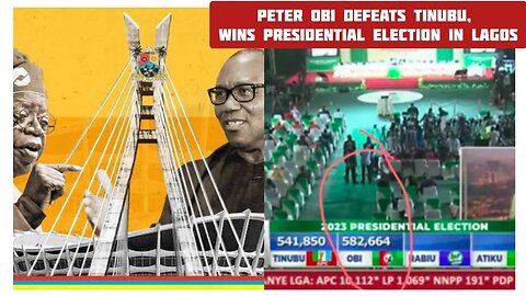 Breaking News: Peter Obi Defeats Tinubu and Atiku (Won presidential election in Lagos)