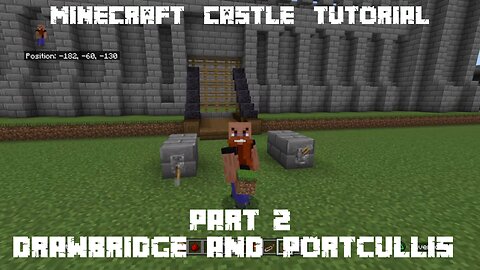 Build a Castle in Minecraft - Tutorial - Part 2/3 -Drawbridge & Portcullis (Bedrock Edition 1.21.22)