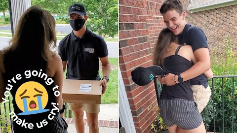 Boy Surprises Childhood Best Friend Dressed As FedEx Driver😭❤ 2021