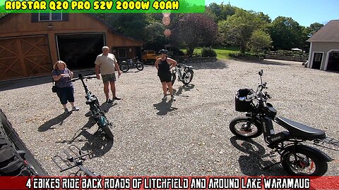 4 ebikes back roads hills Litchfield around lake waramaug. Ridstar, Magicycle, Engwe, Nexusrider