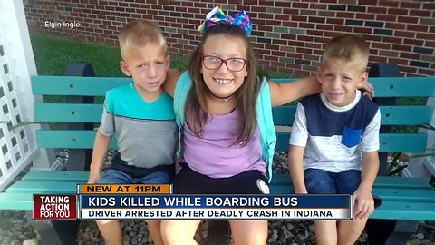 Charges filed against driver who hit, killed three siblings getting on school bus in Indiana