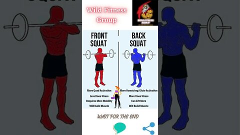 🔥Front squat vs back squat🔥#shorts🔥#wildfitnessgroup🔥30 September 2022🔥