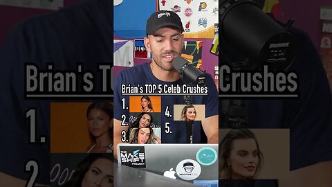 Brian’s top five celebrity crushes! #shorts #meganfox #zendaya #scarlettjohansson #madelyncline