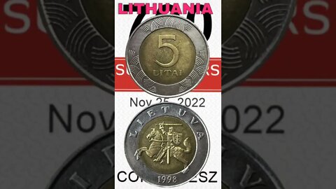 Lithuania 5 Litas 1998.#shorts #coinnotesz #viral