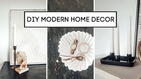 DIY MODERN HOME DECOR - Wall Art & Air Dry Clay Ruffled Bowl