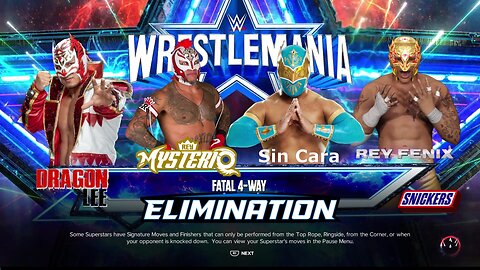 WWE 2k23 Fatal4WayElimination Dragon Lee vs Rey Mysterio vs Sin Cara vs Fenix