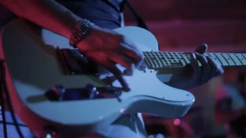 Rock Music Guitarist Playing A Guitar