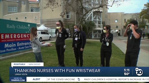 Former Rady Children's patient thanks nurses with handmade inspirational bracelets