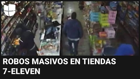 Impactantes imágenes del momento en el que un grupo de más de 20 jóvenes saquea dos tiendas 7-Eleven