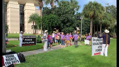 We are ALL HERE to PROTEST DOCTORS who CUT the BITS OFF KIDS