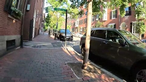 #walkingtour #walking Beacon Hill Neighborhood Boston Massachusetts - a walk down a quiet street