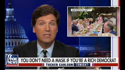 Nancy Pelosi (Tucker) Napa Fundraiser No Masks except for Servers