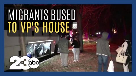 Migrants bused to Vice President's house by Texas Governor Greg Abbott