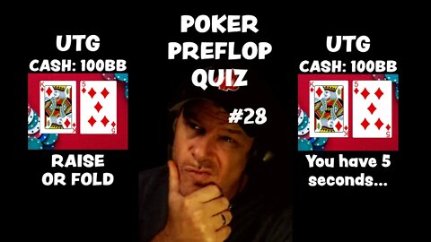 POKER PREFLOP QUIZ #28 - RAISE OR FOLD?