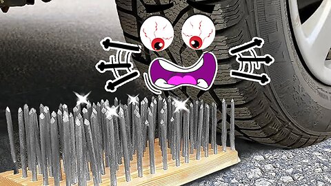 Experiment Car Vs Nail Bed | Crushing Crunchy & Soft Things | Doodles