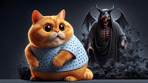 Orange cat attracts wealth: Jesus VS Satan #cat #cute #socutekitty #aicats #aiart #cats #ai